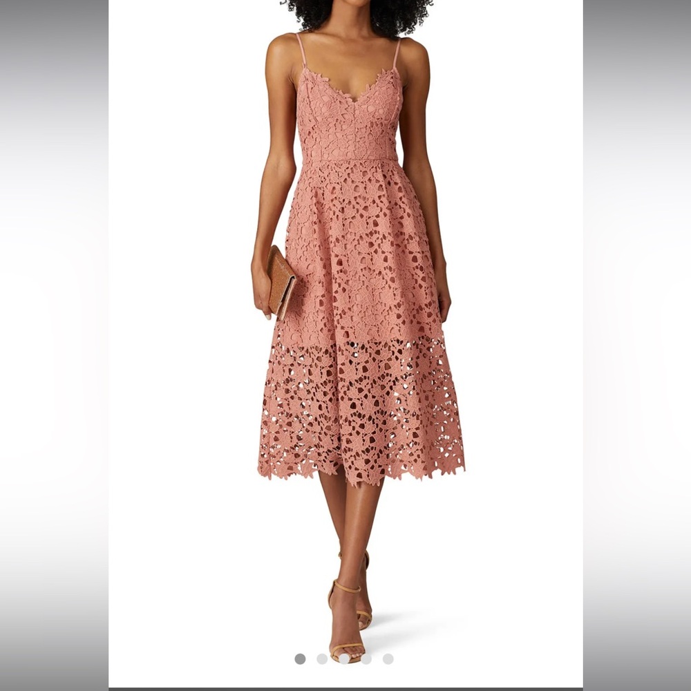 ASTR Lace A-Line Midi Dress
